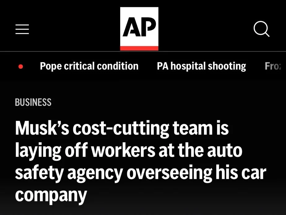 A screenshot of an Associated Press news article with a black background and white text. The headline under the 'BUSINESS'…