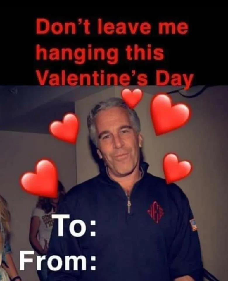 A man in a dark zip-up jacket with a monogrammed patch smiles at the camera, surrounded by red heart emojis. Red text at the…