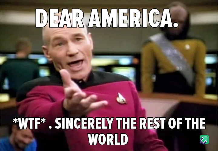 A still image of Captain Picard from Star Trek: The Next Generation, pointing forward with a surprised expression. The text…