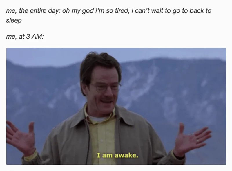 A still image of Walter White from Breaking Bad, smiling with arms outstretched against a mountain backdrop, with the…