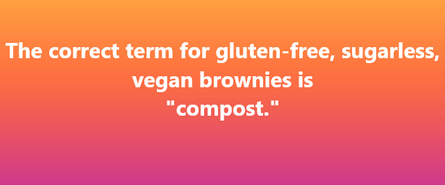 A gradient background transitioning from orange to pink displays white text stating that the correct term for gluten-free…