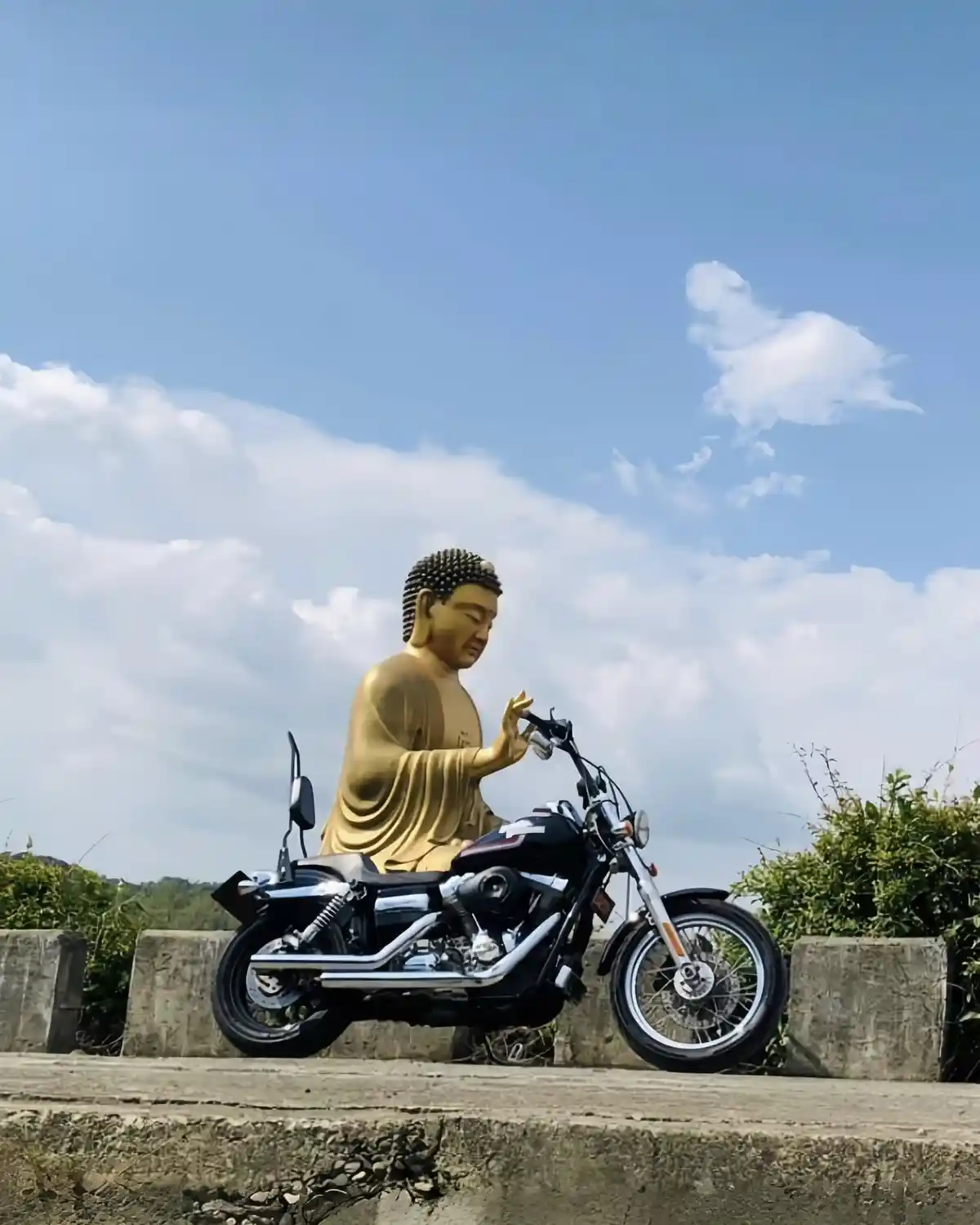 Buddha Takes a Joyride on a Harley