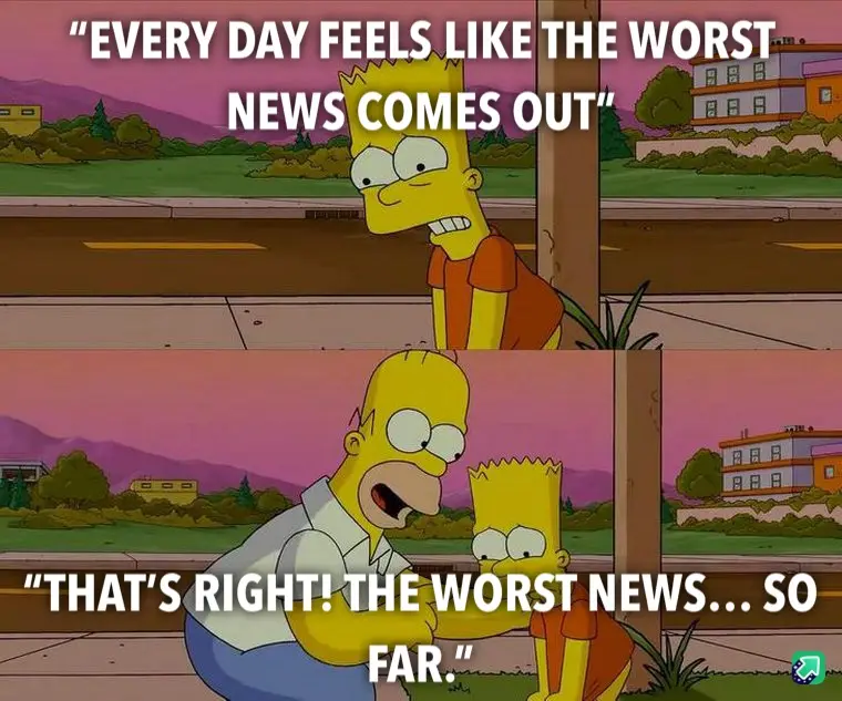 The image is a two-panel meme featuring Bart Simpson and his father, Homer Simpson, from The Simpsons. In the top panel…