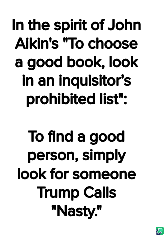 The image is a plain white background with black text. The text reads: 'In the spirit of John Aikin's "To choose a good…