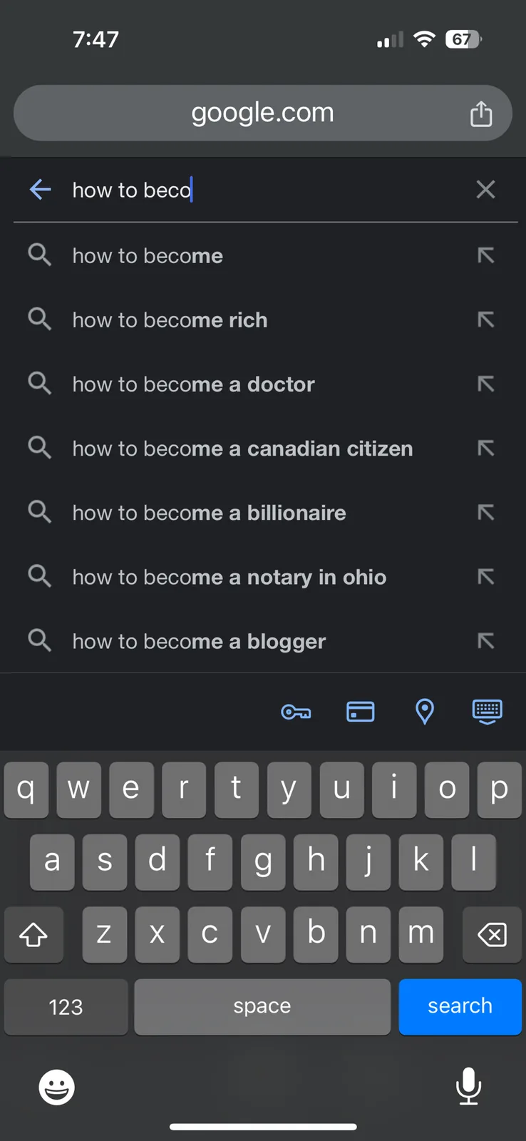 Is auto-complete trying to send me a message? Hmm...