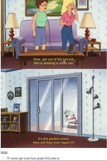 The image is a two-panel cartoon meme. The top panel shows two women in a living room, one on the phone, the other standing…