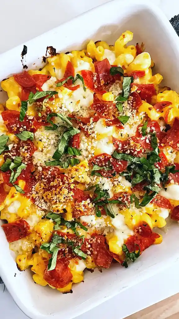 Indulgent Pizza Mac and Cheese Delight