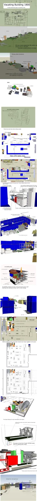 Purpose: To determine if floorspace in Small Warehouse "A" will fit the cumulative volume of all items in Massive Hanger…