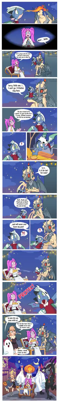 A comic strip featuring cartoon dragon characters, including a small blue dragon, a pink-haired female dragon, and a larger…