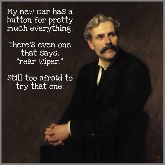 A vintage portrait of a man with a mustache in formal attire, overlaid with white text describing his fear of using the…