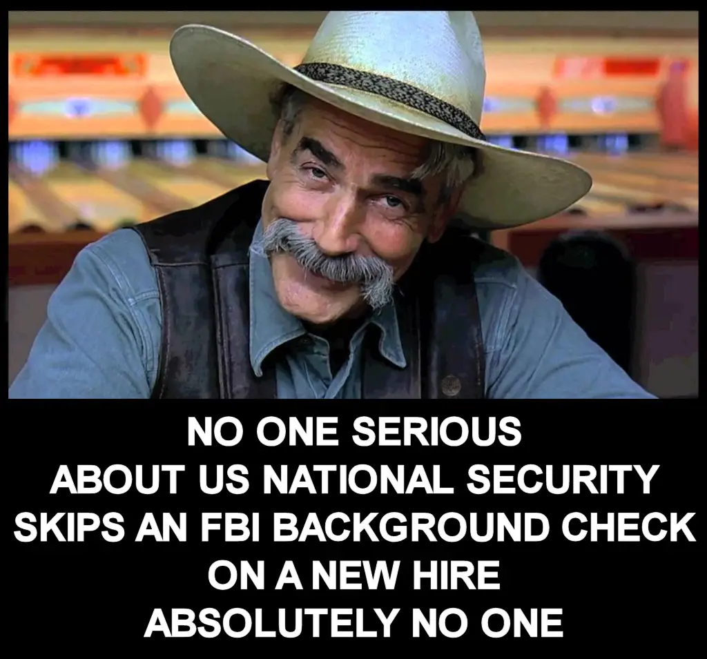 A man with a mustache and cowboy hat smiles knowingly in a bowling alley setting. The overlaid text reads: 'NO ONE SERIOUS…
