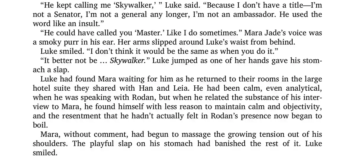 Exploring the Kinky Side of Luke and Mara in the New Jedi Order