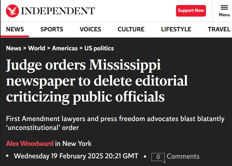 A screenshot of a news article from the Independent newspaper with a black background and white text. The headline reads…