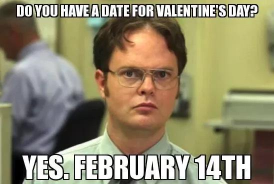 A still image of the character Dwight Schrute from The Office, looking intensely at the camera with a serious expression…