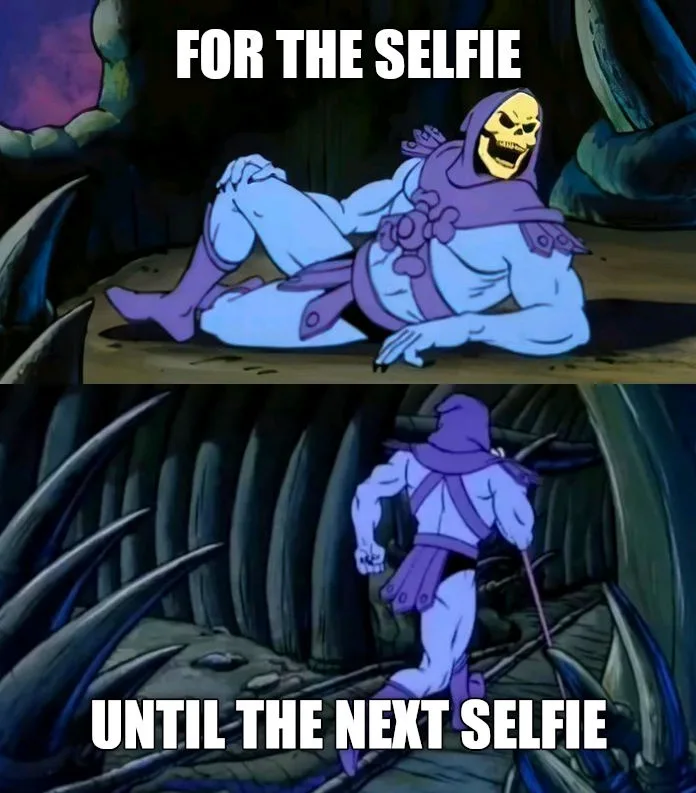 The image shows two panels of the animated character Skeletor from 'He-Man and the Masters of the Universe'. In the top…