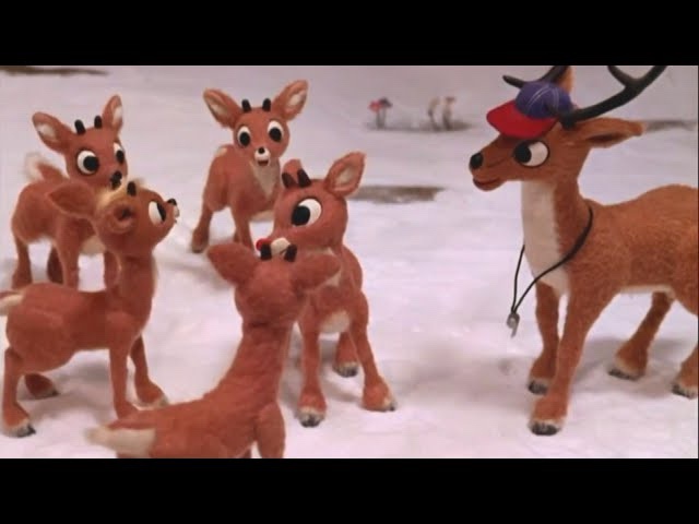 Throwing snowballs at the deer that bullied Rudolph – take that, you deerly departed!