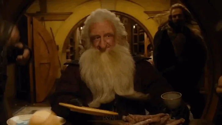 The image is a six-panel meme collage. The top row shows Gandalf the Grey from 'The Lord of the Rings' in a tavern, smoking…