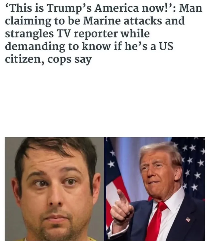The image displays two side-by-side photos: on the left, a mugshot of a man with a neutral expression, and on the right…