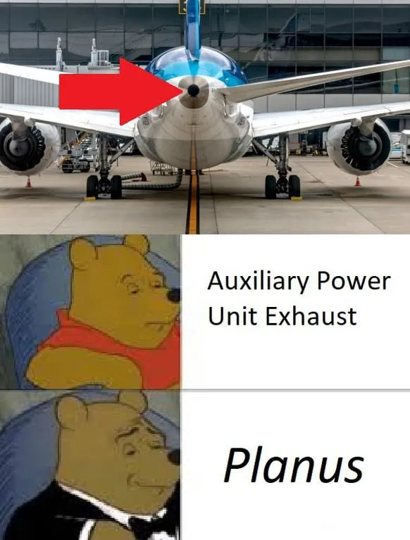 An airplane is shown with a red arrow pointing to its nose cone. Below, the top panel shows Winnie the Pooh looking…