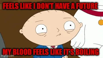 The image shows six panels of the animated character Stewie Griffin from Family Guy. The first five panels show Stewie with…