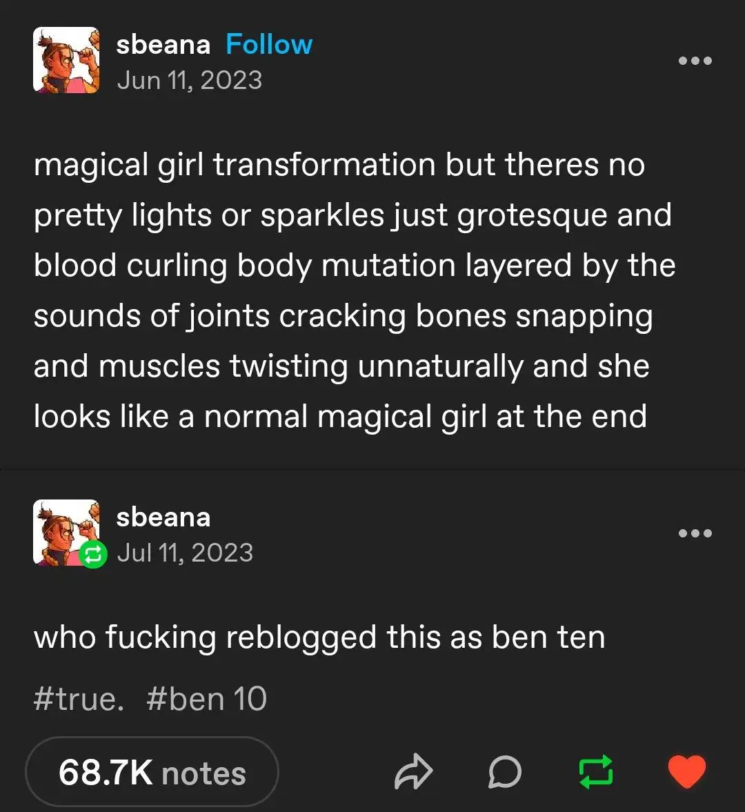 Transforming into a Magical Girl