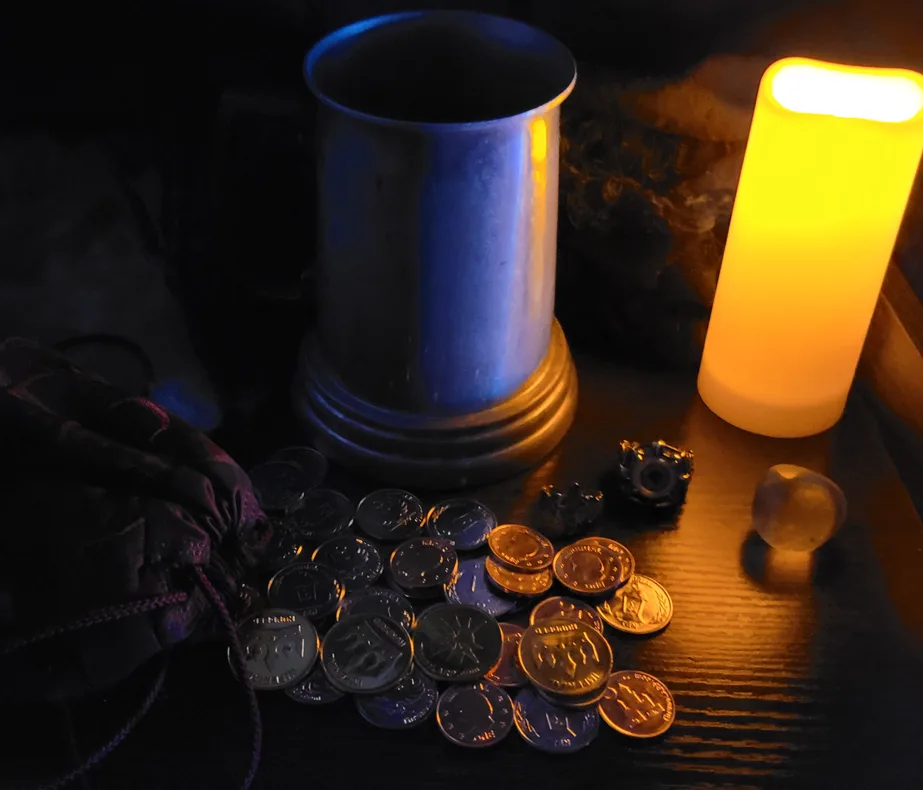 Gathering coins for Thrune LARP adventure.