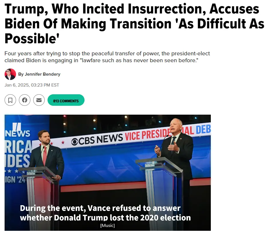 A screenshot of a CBS News Vice Presidential Debate shows two men at podiums, one speaking and one listening. Overlaid text…