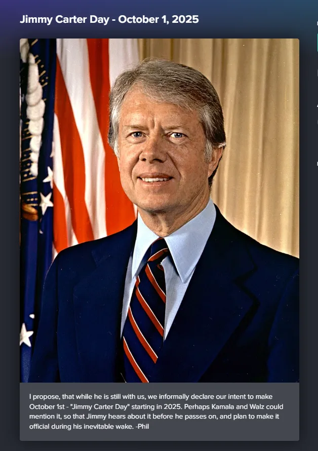 Mark Your Calendars: Jimmy Carter Day on October 1, 2025