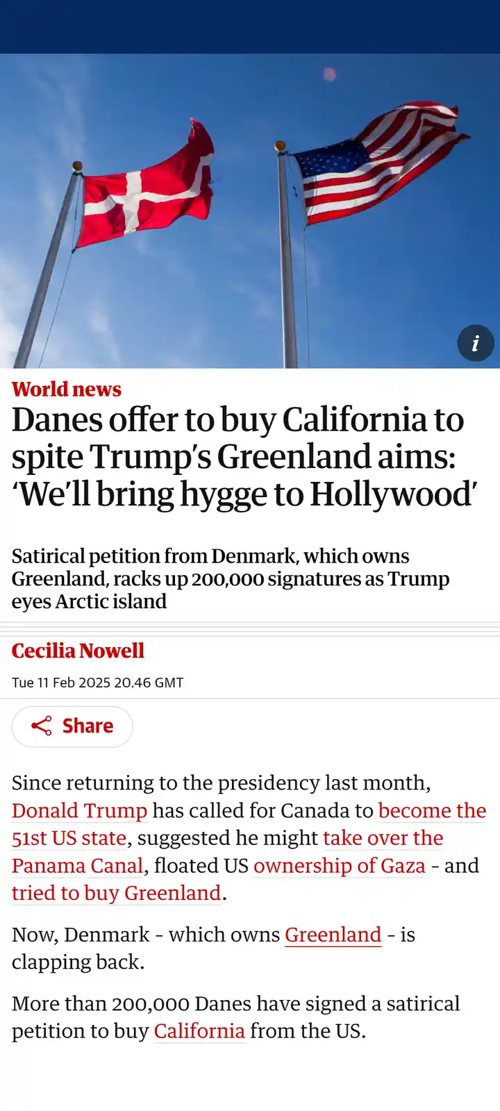 Trump's Greenland ambitions spark Denmark's interest in California