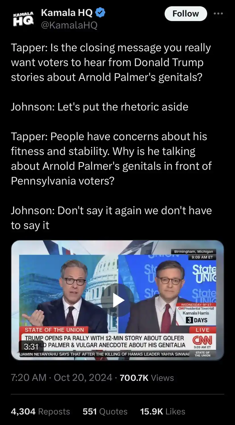 A screenshot of a CNN State of the Union broadcast shows two male anchors, one gesturing while speaking. The overlaid text…
