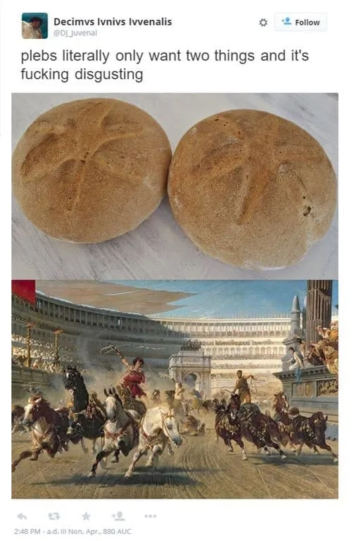 The image is a two-panel meme. The top panel shows two round, rustic loaves of bread with a crosshatch pattern on top. The…