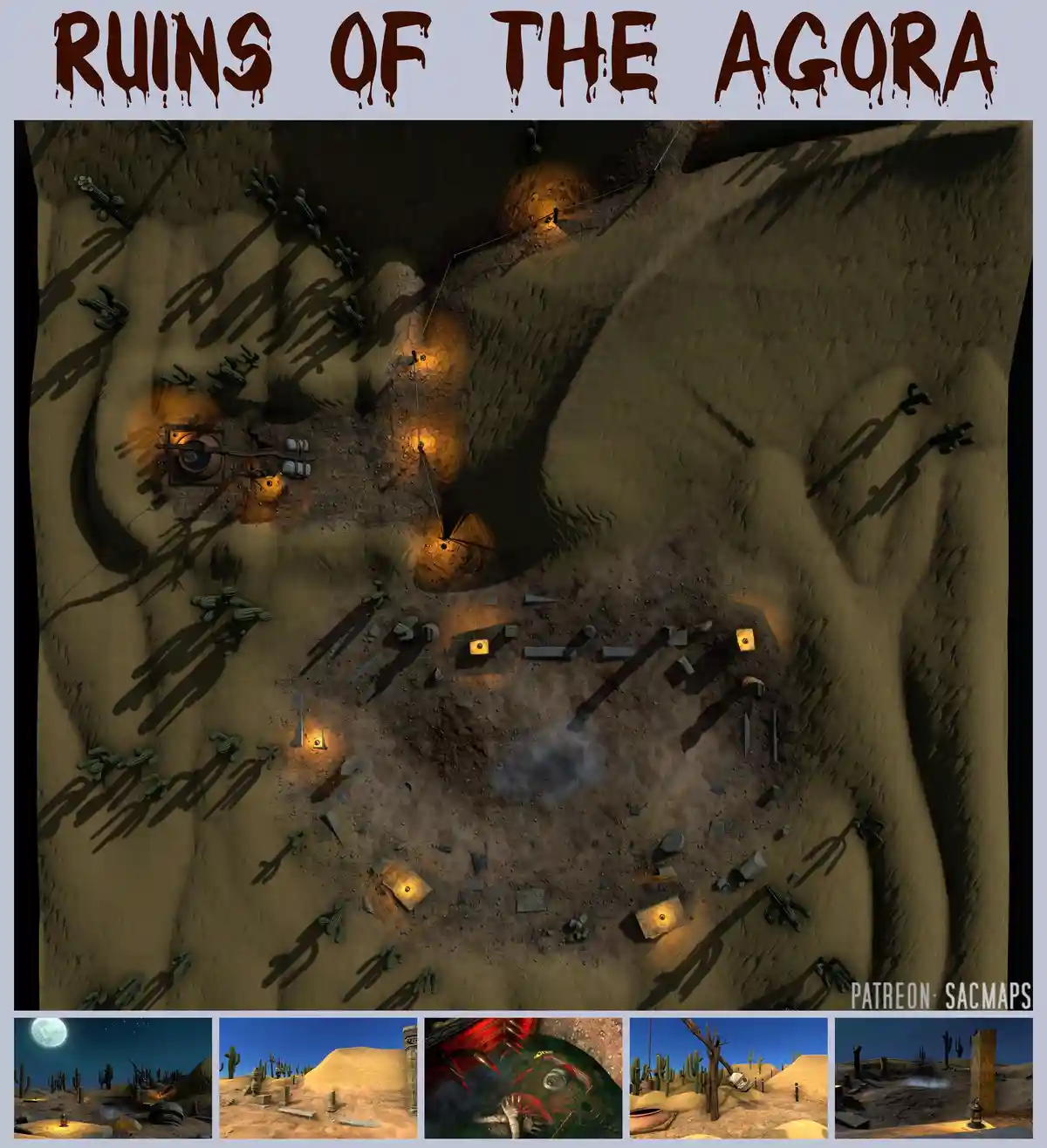 Explore the Ruins of the Agora with Free DnD/TTRPG Maps