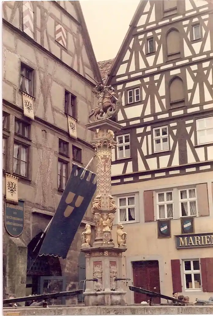 A Closer Look at St. George's Triumph Over the Dragon in Rothenburg, Germany (1987)