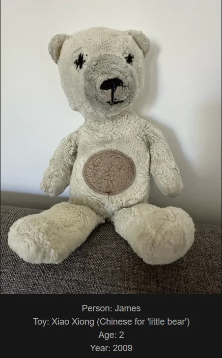 Day 819: Join Me on a Journey Through Childhood Memories at www.saidtheskinhorse.com! Meet Xiao Xiong, Our Latest Addition!