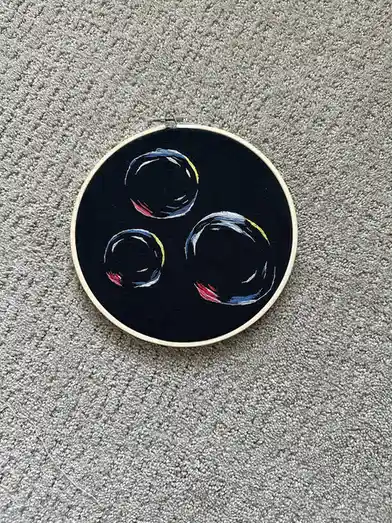 Check out my bubble embroidery piece! It’s a masterpiece when you squint, I promise!