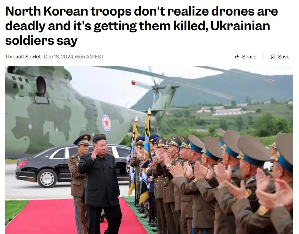 A photo shows Kim Jong-un walking on a red carpet, saluting, while North Korean military personnel in uniform clap beside…