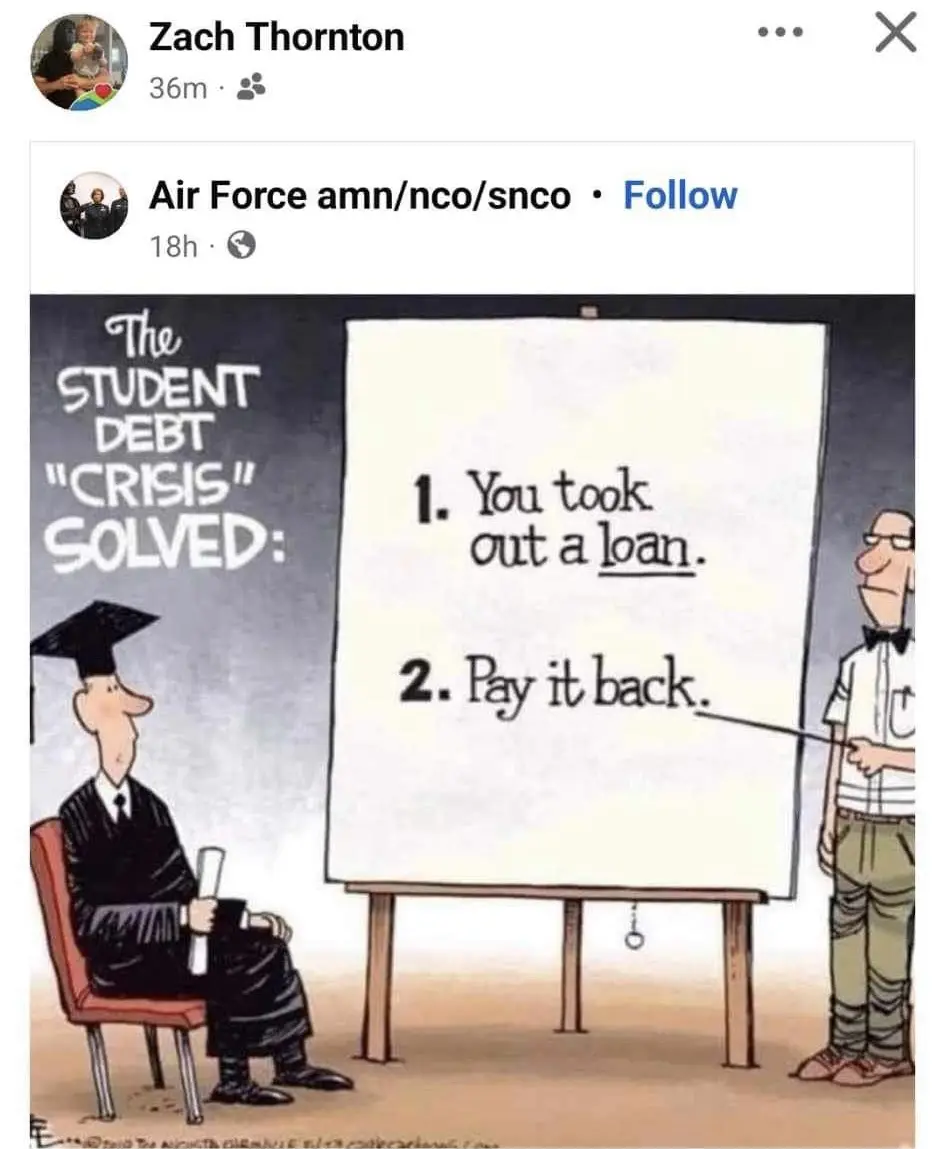 A cartoon depicts a graduate in a cap and gown sitting in a chair while a teacher points to a whiteboard. The whiteboard…