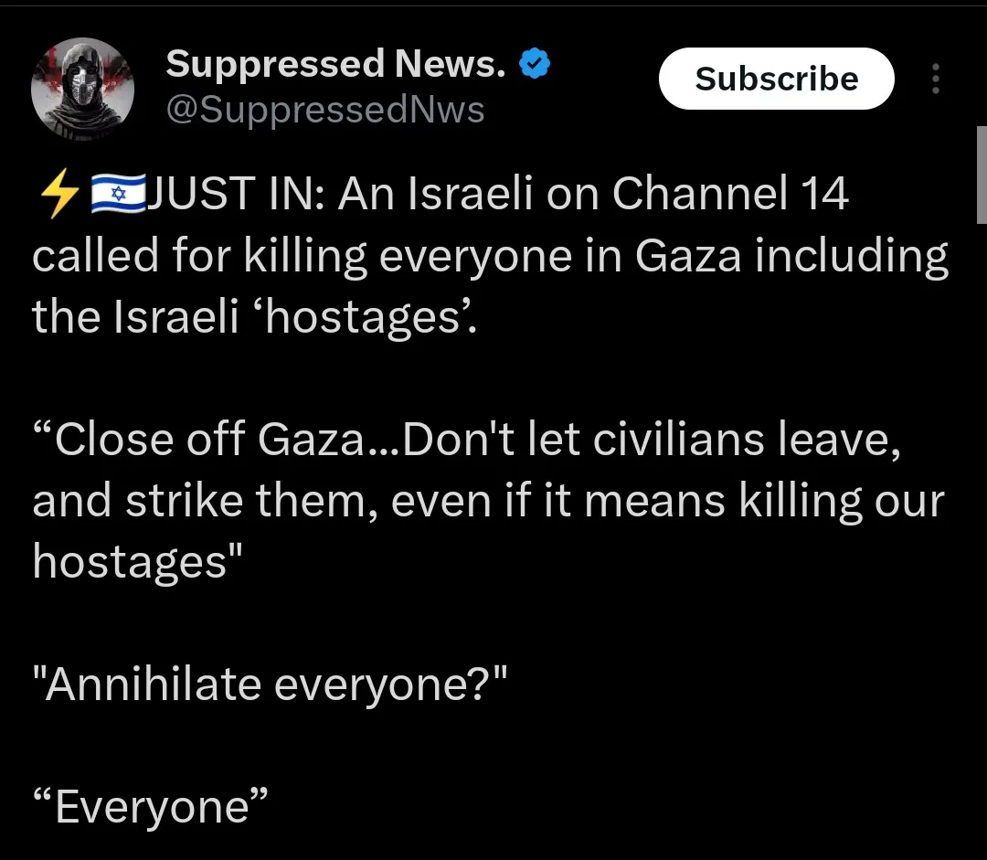 A screenshot of a YouTube video thumbnail from 'Suppressed News.' shows a black background with white text mimicking a…