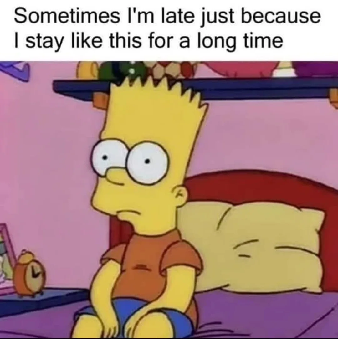 The image shows Bart Simpson sitting on his bed with a bored, unimpressed expression, looking off to the side. He is in his…
