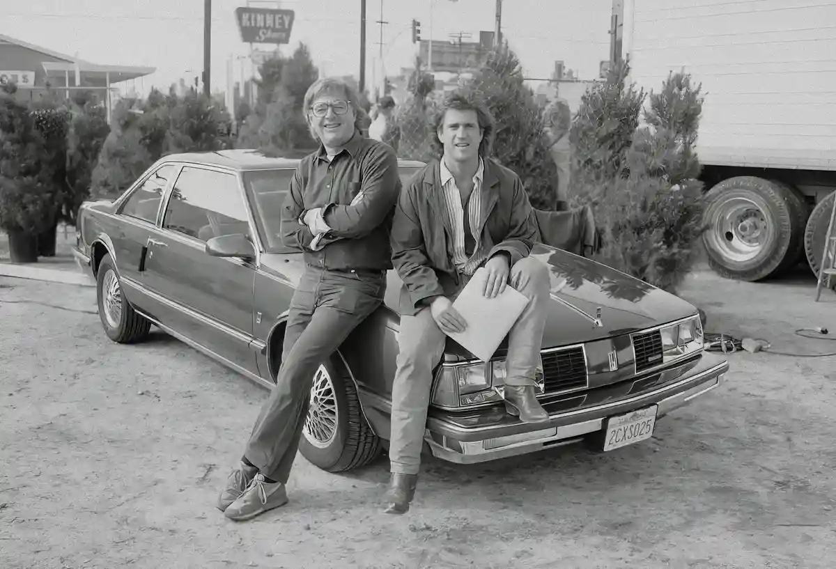 Richard Donner and Mel Gibson Filming Lethal Weapon, 1987