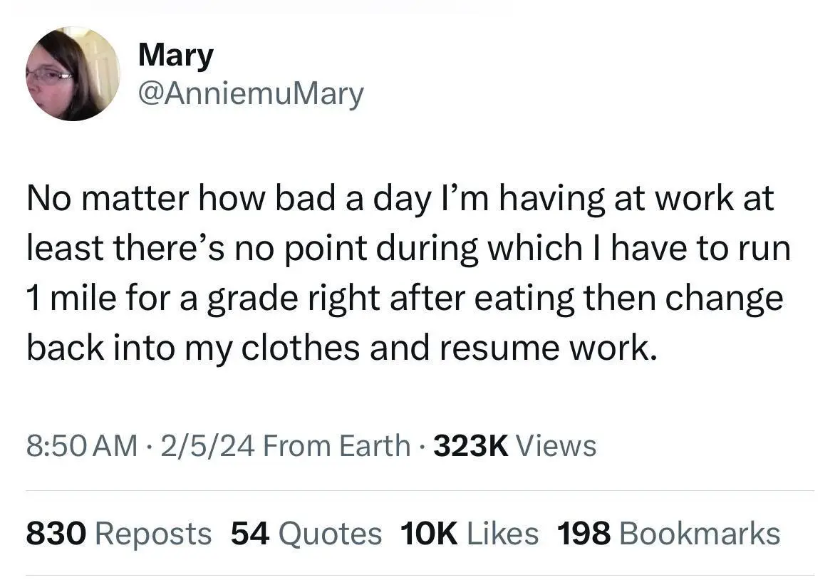 A screenshot of a tweet by Mary (@AnniemuMary) showing her complaining about her bad work day, but ironically noting that…