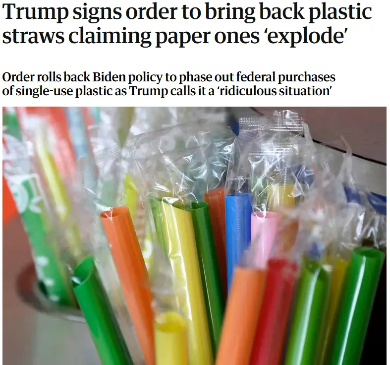 A close-up photo shows colorful plastic straws in clear plastic packaging, arranged in a container. Overlaid text reads…