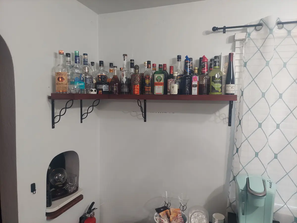 Just Built a Shelf for My Booze Collection!