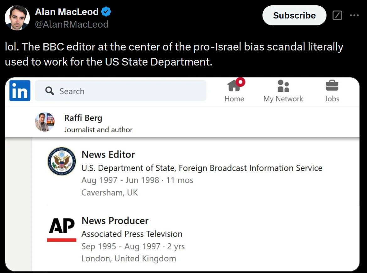 Raffi Berg: The BBC Editor Who Whitewashed War Crimes