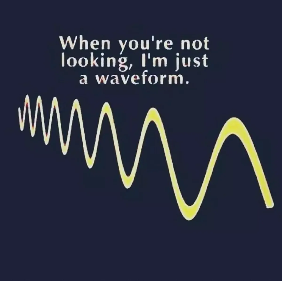 A dark blue background features a yellow, hand-drawn waveform that starts jagged and becomes smoother. Above it, white text…