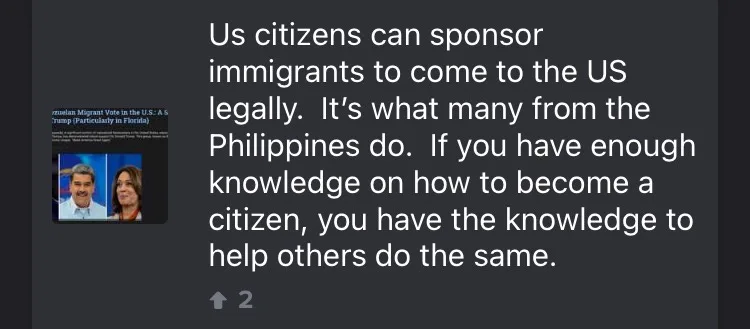 A screenshot of a Reddit comment thread shows a user's post with white text on a dark background. The text explains that…