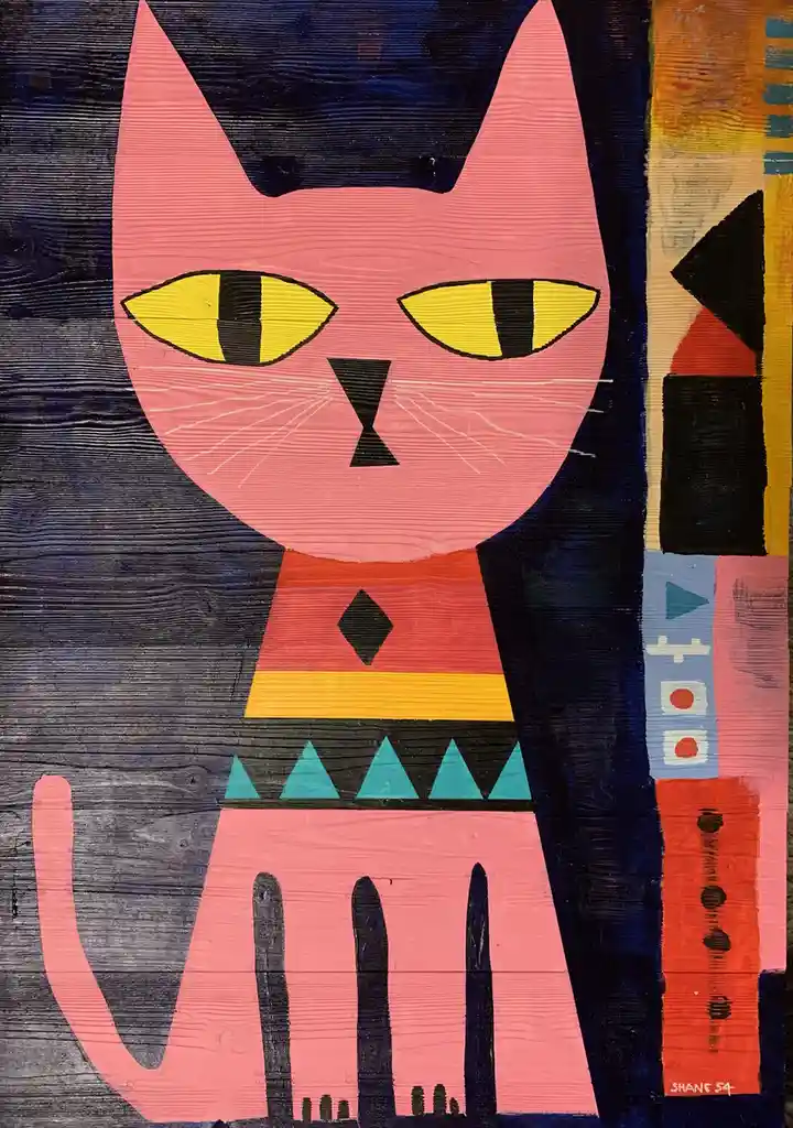 Cat Art: The Return of the Pink Cat!