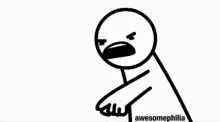 A six-panel comic strip featuring simple stick figures. The first panel shows a figure with a distressed expression. The…