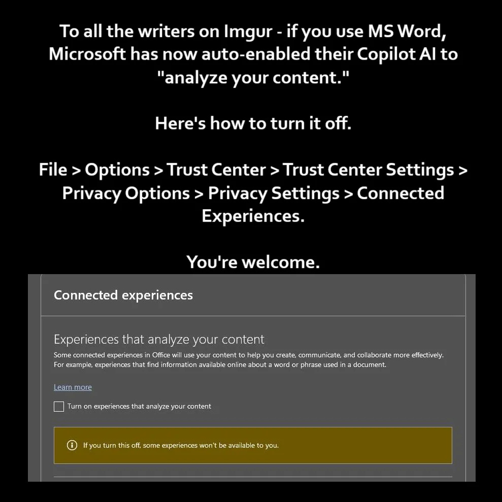 Important Reminder for Writers Using MS Word on Imgur