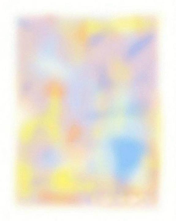 A heavily blurred, abstract image with soft pastel colors like yellow, blue, and pink, overlaid with the text 'i'm not a fan…